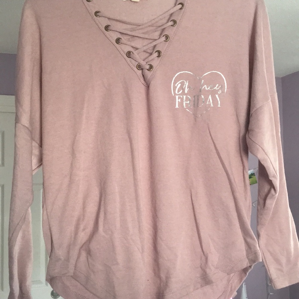 Womens lace up full sleeve top